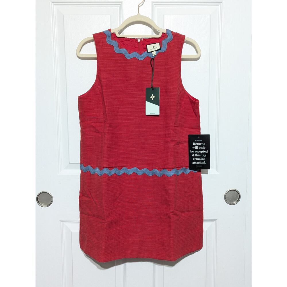 Tuckernuck Cherry Ric Rac Corby Shift Dress Size Small Resort Wear Party Mini - Picture 5 of 10